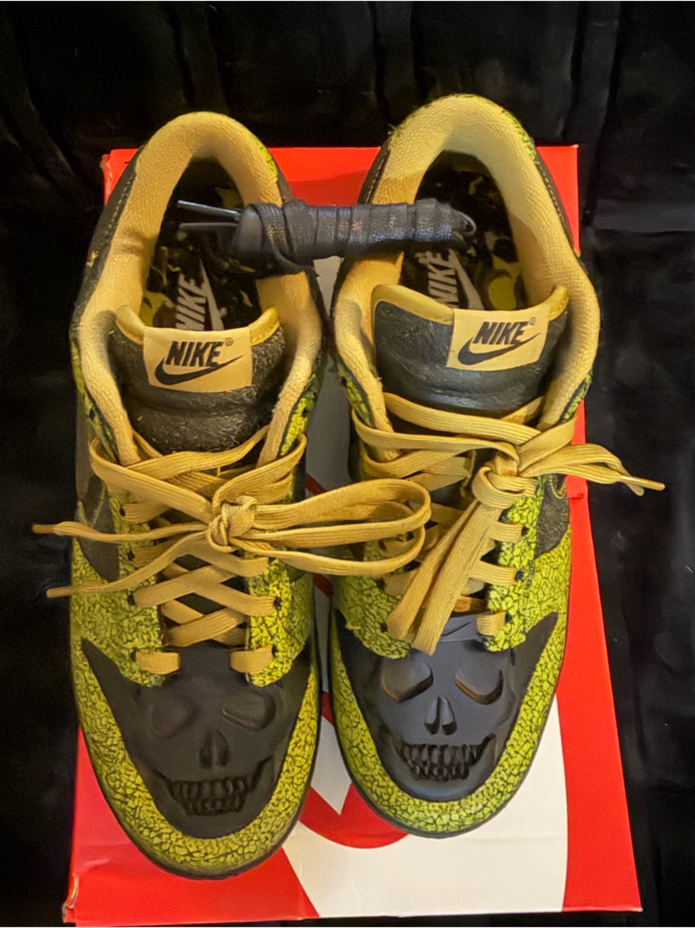 Nike Dunk Low Qs Yellow/Black Skull Sneakers S10m